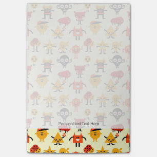 Funny monsters pattern post-it notes