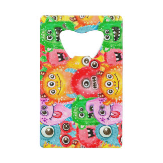 Funny Monsters, Watercolor Seamless Pattern.