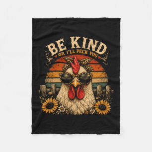 Funny Moo Chicken Graphic Tee Men Women Farm Fleece Blanket