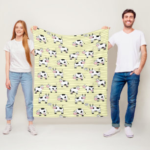 Funny Moo Cow Art Fleece Blanket