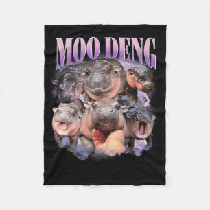Funny Moo-deng Baby Pygmy Hippo Cute Zoo For Famil Fleece Blanket