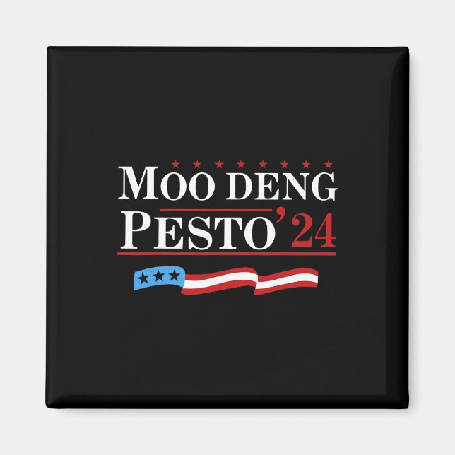 Funny Moo Deng Pesto 24 Penguin Ba  Magnet (Front)