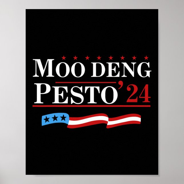 Funny Moo Deng Pesto 24 Penguin Ba  Poster (Front)