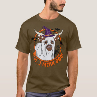 Funny Moo I Mean Boo Cow Halloween Costume  T-Shirt