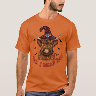 Funny Moo I Mean Boo Cute Halloween Witch Cow Farm T-Shirt