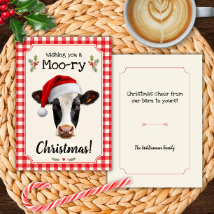 Funny Moo-ry Christmas Christmas Card