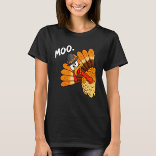 Funny Moo Turkey Cosplay Cow Happy Thanksgiving Da T-Shirt