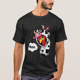 Funny Moo Turkey Cow Costume Thanksgiving Men Wome T-Shirt