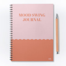 Funny Mood Swing Journal Pink Orange Modern