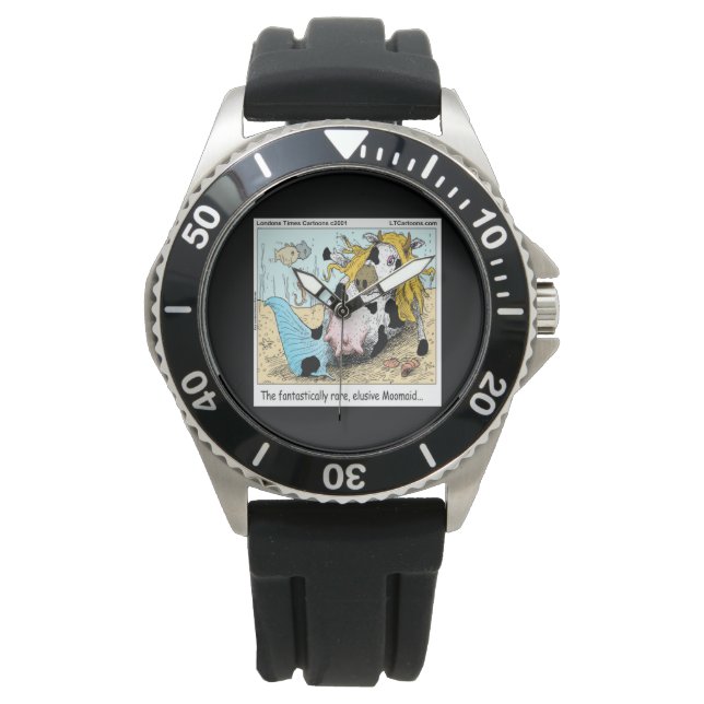 Funny Moomaid 1/2 Cow 1/2 Mermaid Watch (Front)