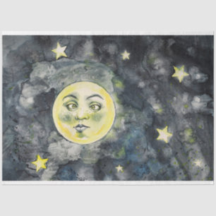 Funny Moon Stars Sky Decoupage Tissue Paper