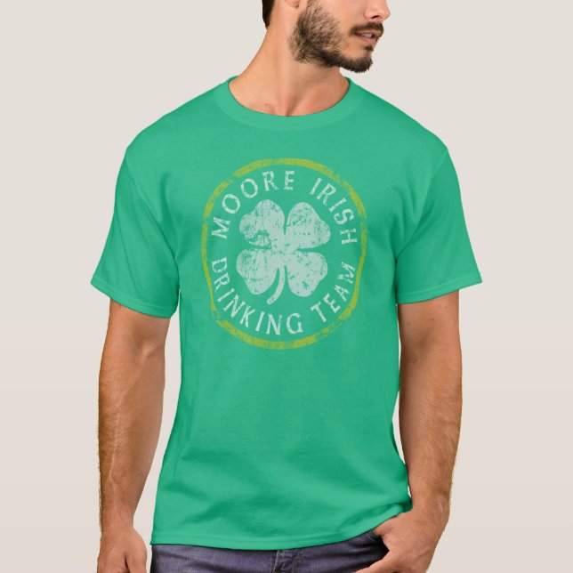 Funny Moore Irish Drinking Team T-Shirt (Front)