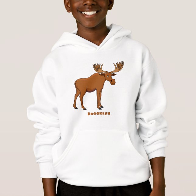 Funny moose cartoon illustration (Front)