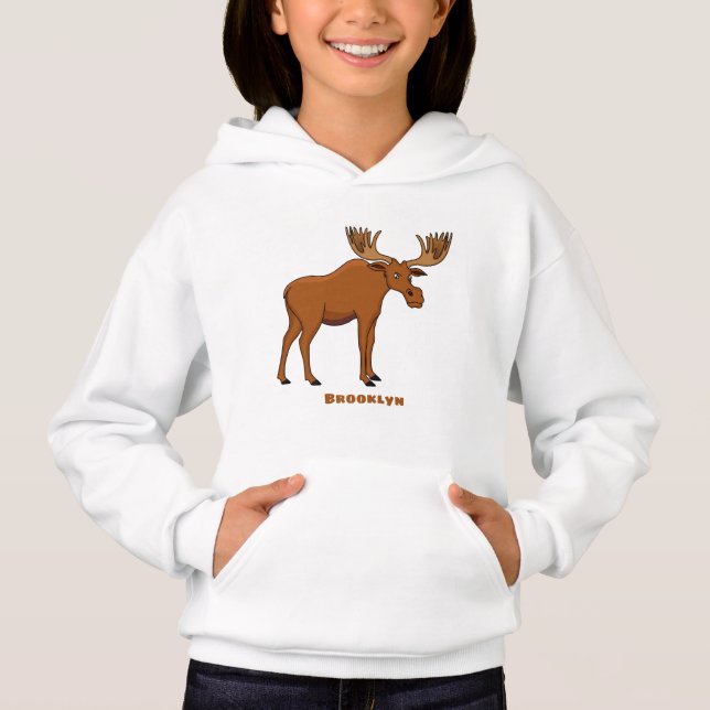 Funny moose cartoon illustration (Front)