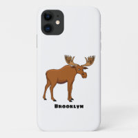 Funny moose cartoon illustration  