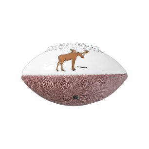 Funny moose cartoon illustration football