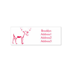 Funny moose cartoon illustration self-inking stamp