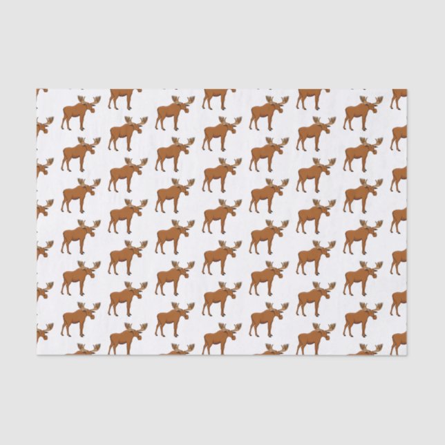 Funny moose cartoon illustration tissue paper (Front)