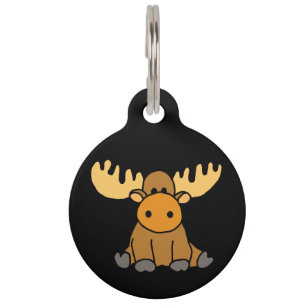 Funny Moose Cartoon Pet Tag