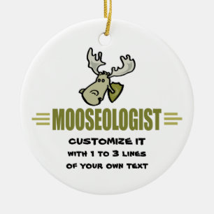 Funny Moose Ceramic Tree Decoration