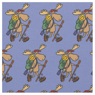Funny Moose Hiking Fabric