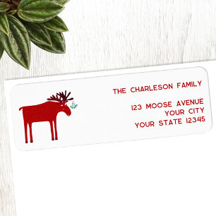 Funny Moose Holiday Return Address