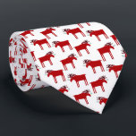 Funny Moose Holiday Tie<br><div class="desc">Merry Kiss Moose funny red and white Christmas holiday pattern design featuring a whimsical moose or elk with a bunch of mistletoe tied to his antler, hoping for a cheeky kiss.
Perfect for animal lovers.</div>