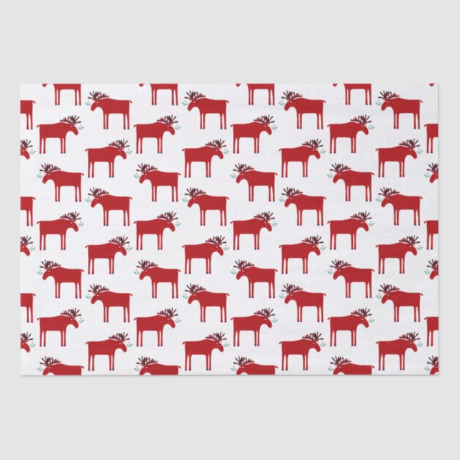 Funny Moose Holiday  Tissue Paper (Front)
