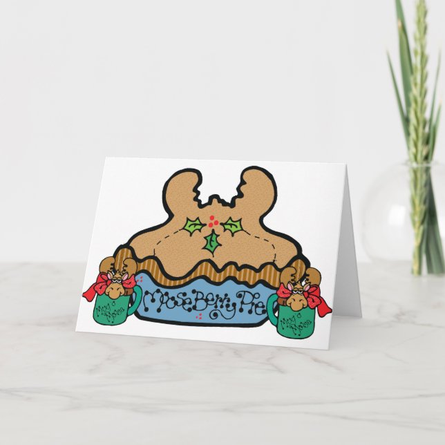 Funny Moose Humour Christmas Holiday Card (Front)