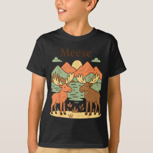 Funny moose meese cute nature wildlife animal kids T-Shirt