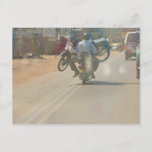 Funny moped "boda boda" picture postcard