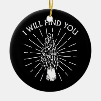 Funny Morel Mushroom Hunting Outdoor Summer Ceramic Tree Decoration