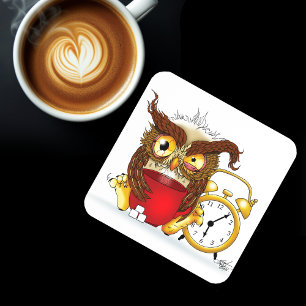 Funny Morning Cranky Owl Coaster