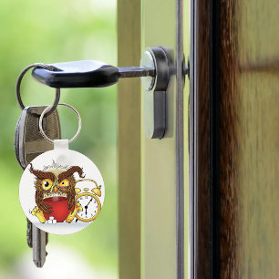 Funny Morning Cranky Owl Key Ring