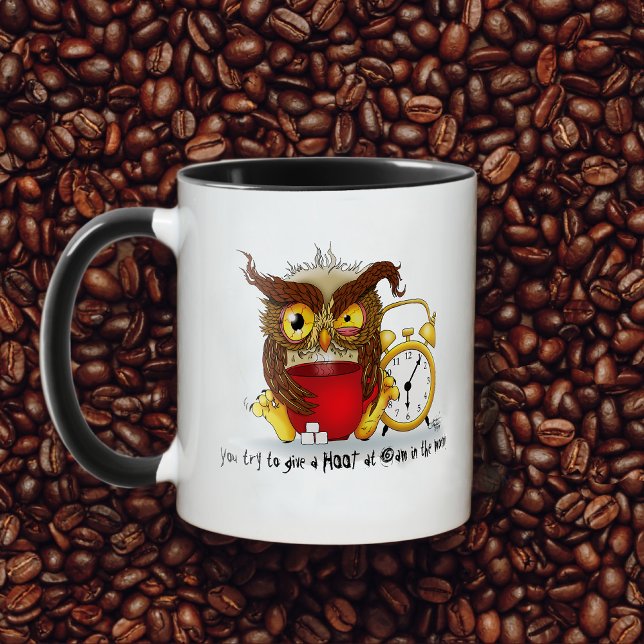 Funny Morning Cranky Owl Mug (Creator Uploaded)
