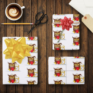 Funny Morning Cranky Owl Wrapping Paper Sheet