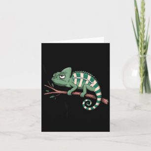 Funny Morning Person Coffee Lover Chameleon  Card