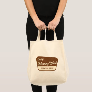 Funny Morning Wood Tote Bag Adult Humour Gift