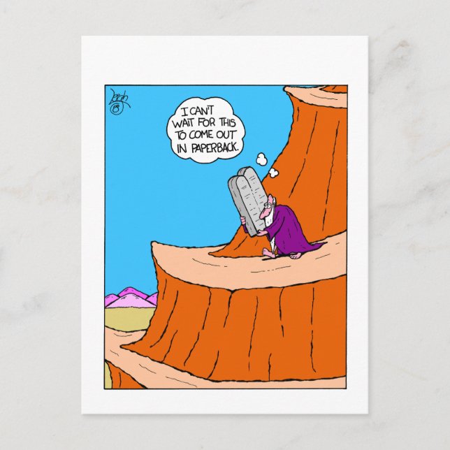 Funny Moses Ten Commandments Postcard (Front)
