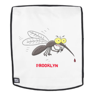 Funny mosquito insect cartoon illustration backpack