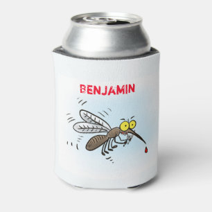 Funny mosquito insect cartoon illustration can cooler