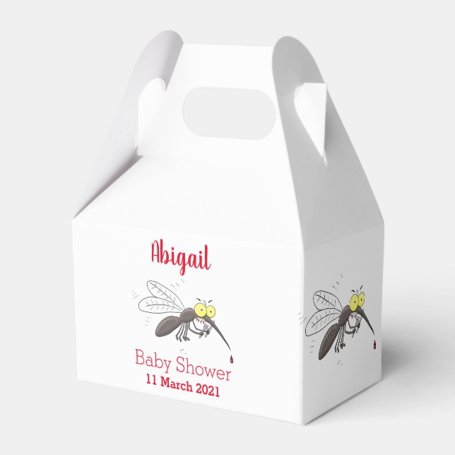 Funny mosquito insect cartoon illustration favour box (Front Side)