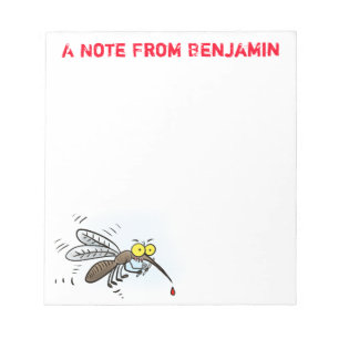 Funny mosquito insect cartoon illustration notepad