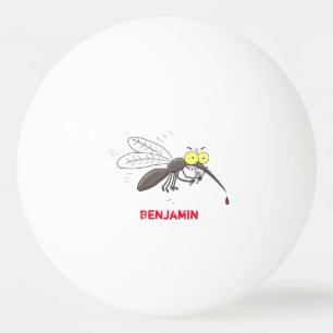 Funny mosquito insect cartoon illustration ping pong ball