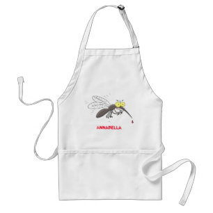 Funny mosquito insect cartoon illustration standard apron