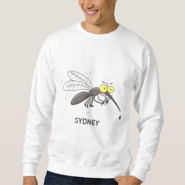 Funny mosquito insect cartoon illustration sweatshirt (Front)