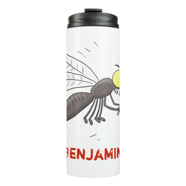 Funny mosquito insect cartoon illustration thermal tumbler (Front)