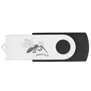 Funny mosquito insect cartoon illustration USB flash drive