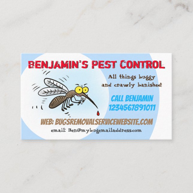 Funny mosquito pest control business business card (Front)