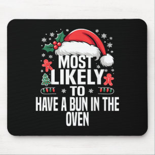 Funny Most Likely To Christmas Family Pajama Match Mouse Pad